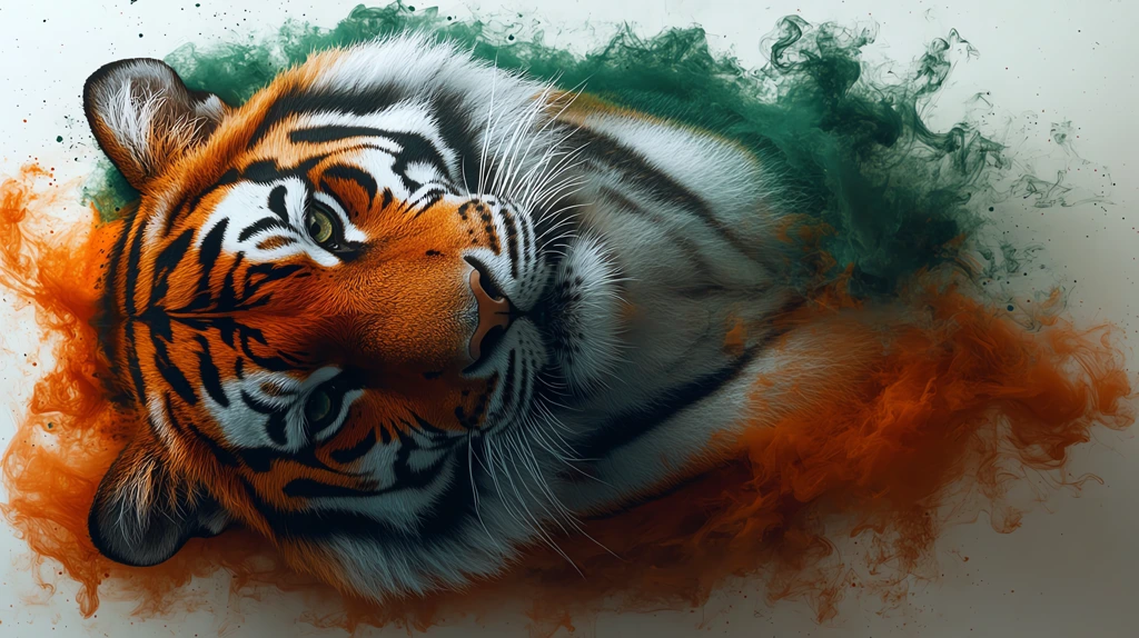 green colors blend seamlessly into a tiger version three phone wallpaper 4k