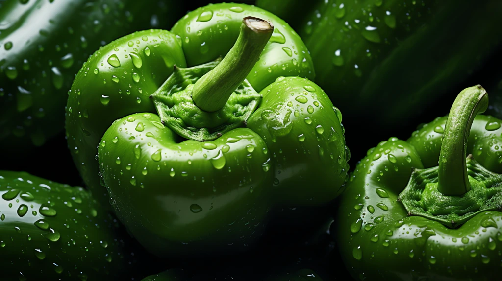 green pepper seamless adorned with glistening droplets of water desktop wallpaper 4k