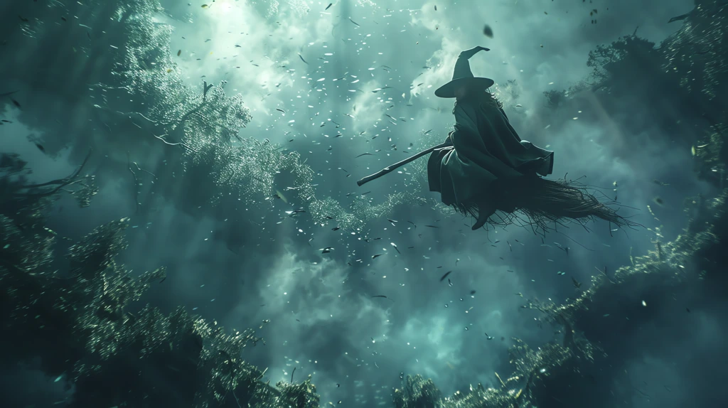 harry potter riding a witch broom scene desktop wallpaper 4k