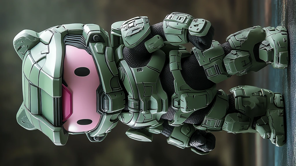 hello kitty dressed as a halo version two phone wallpaper 4k