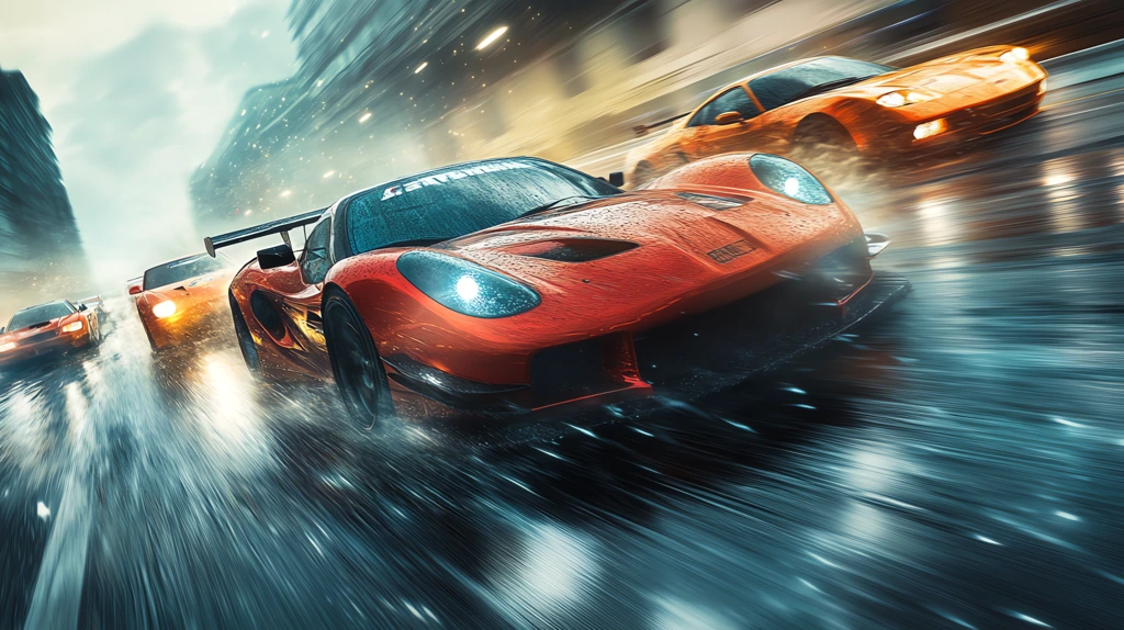 high speed wild car race desktop wallpaper 4k