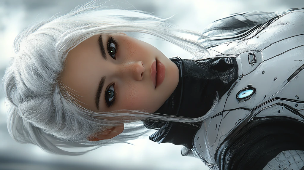 highly detailed futuristic female character with soft phone wallpaper 4k