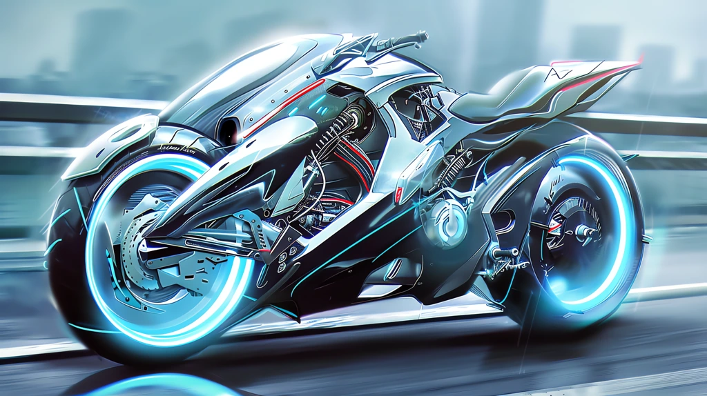 highly futuristic electric hyper scooter or motorcycle desktop wallpaper 4k