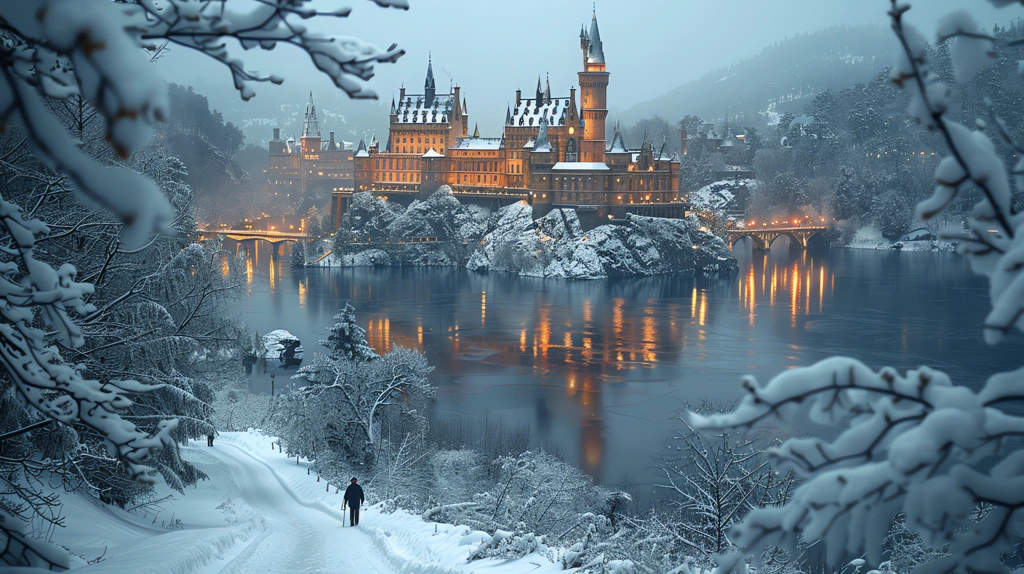 hogwarts winter desktop wallpaper 4k