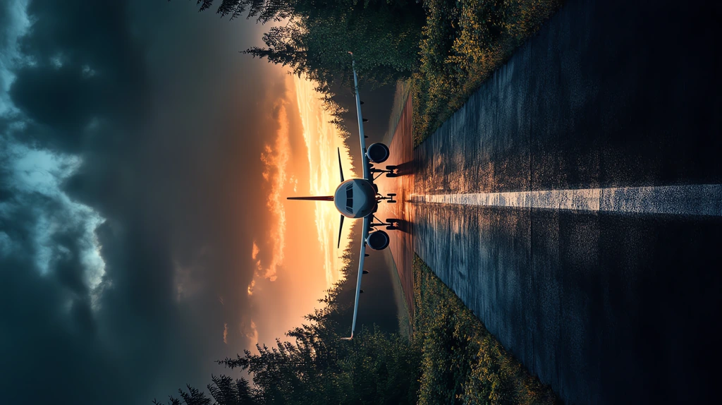 horizon runway green forest landscape side view of a plane phone wallpaper 4k