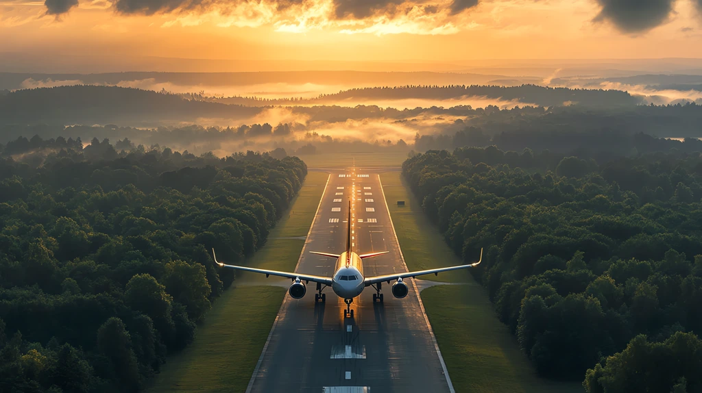 horizon runway side view of a plane landscape photography desktop wallpaper 4k