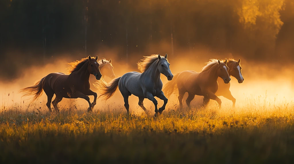 horse with sunset desktop wallpaper 4k