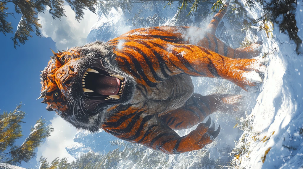 hybrid t-rex and tiger phone wallpaper 4k