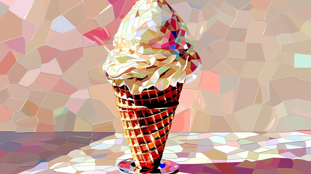 ice cream cone simple color blocks light background desktop wallpaper 4k