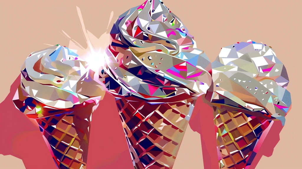 ice cream cone with symmetrical composition and light background desktop wallpaper 4k