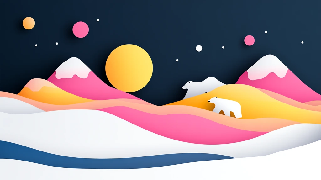 illustration of polar bears version four desktop wallpaper 4k