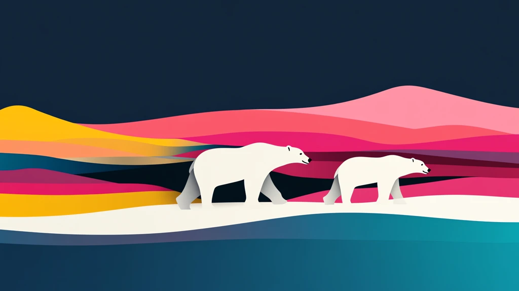 illustration of polar bears version three desktop wallpaper 4k