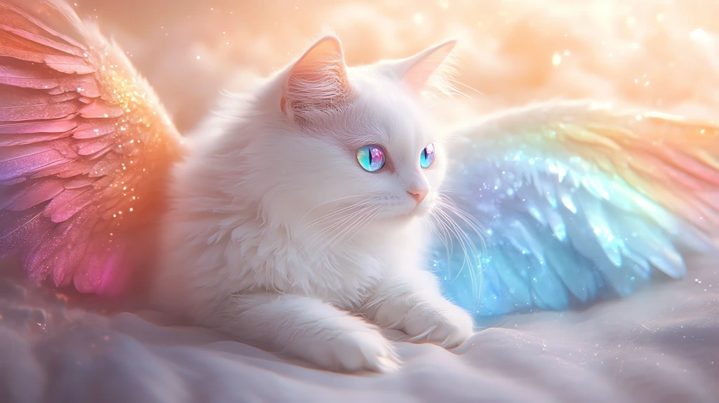 image of a white cat desktop wallpaper 4k