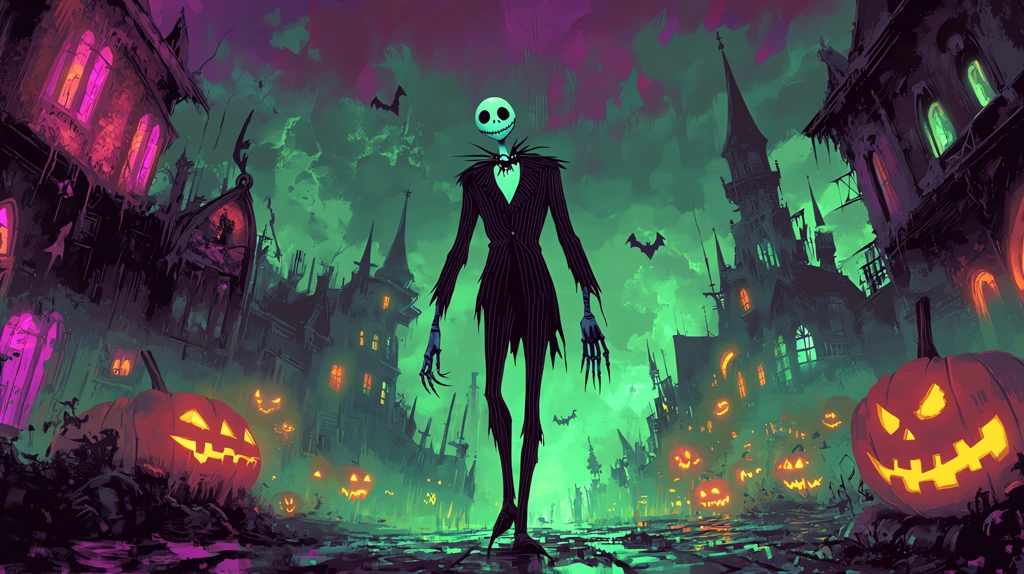 image of jack skellington reimagined as a human desktop wallpaper 4k