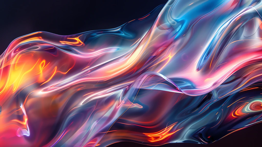 iridescent fluid abstract shapes on a dark with a metallic sheen desktop wallpaper 4k