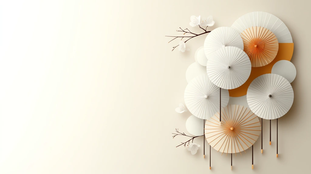 japanese vector background featuring curved lines resembling traditional japanese umbrellas desktop wallpaper 4k