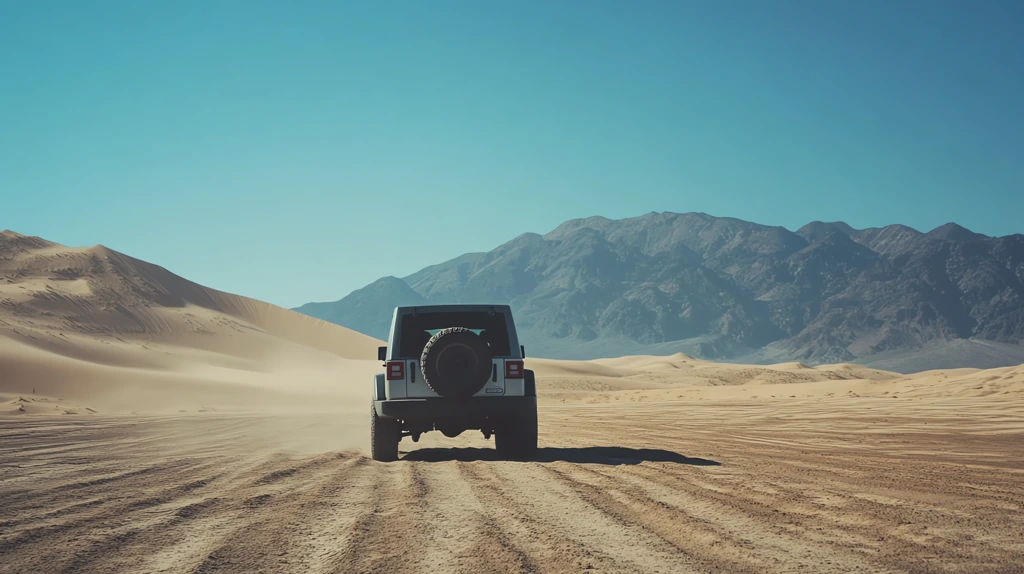 jeep car gray solo off-road driving showing the back desktop wallpaper 4k