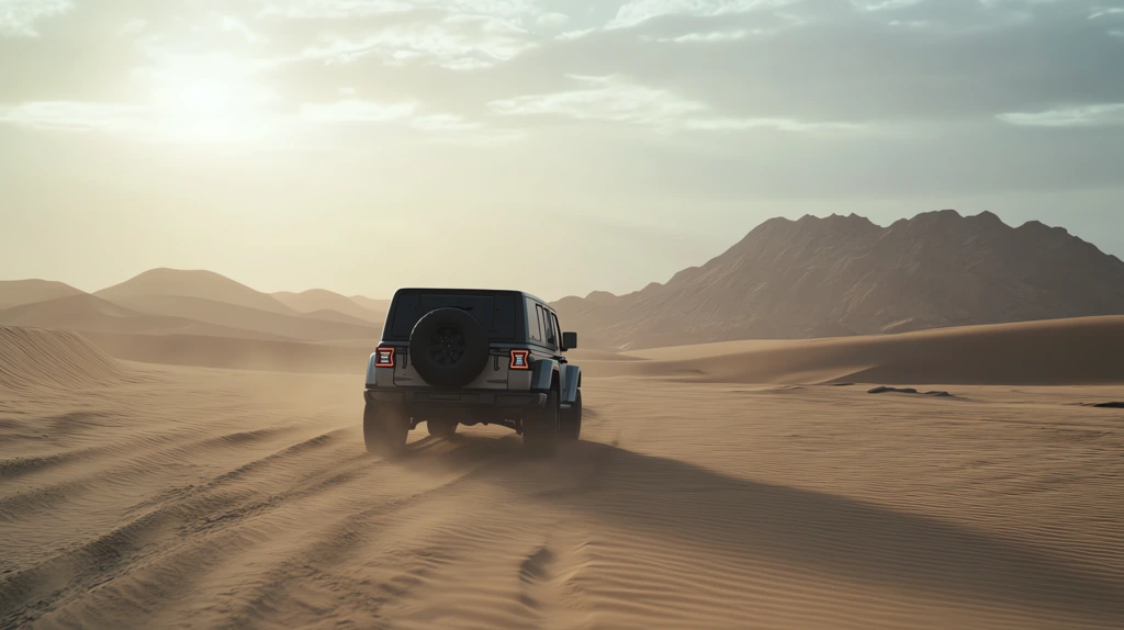 jeep car gray solo off-road driving showing the back of the car desktop wallpaper 4k