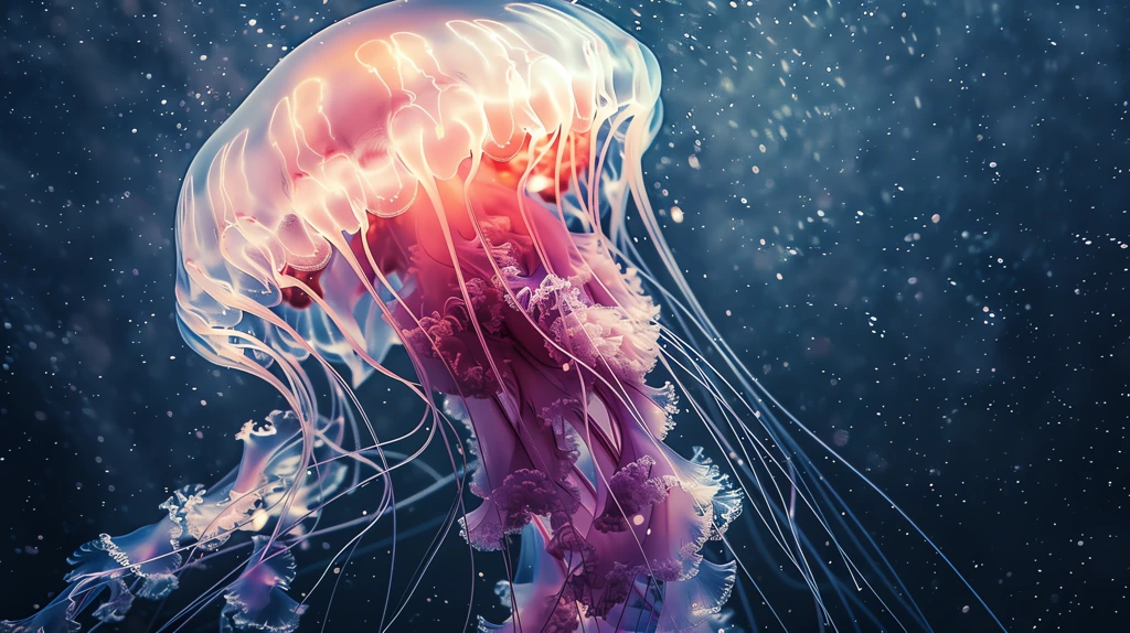 jellyfish floating into space desktop wallpaper 4k