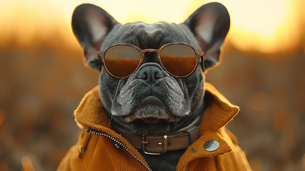 jimi the crazy weirdo black french bulldog pirate in a exaggerate emotional desktop wallpaper 4k