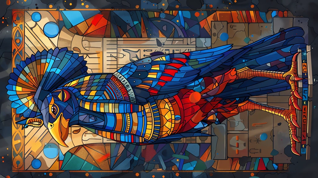 kids illustration thoth ibis egyptian god phone wallpaper 4k