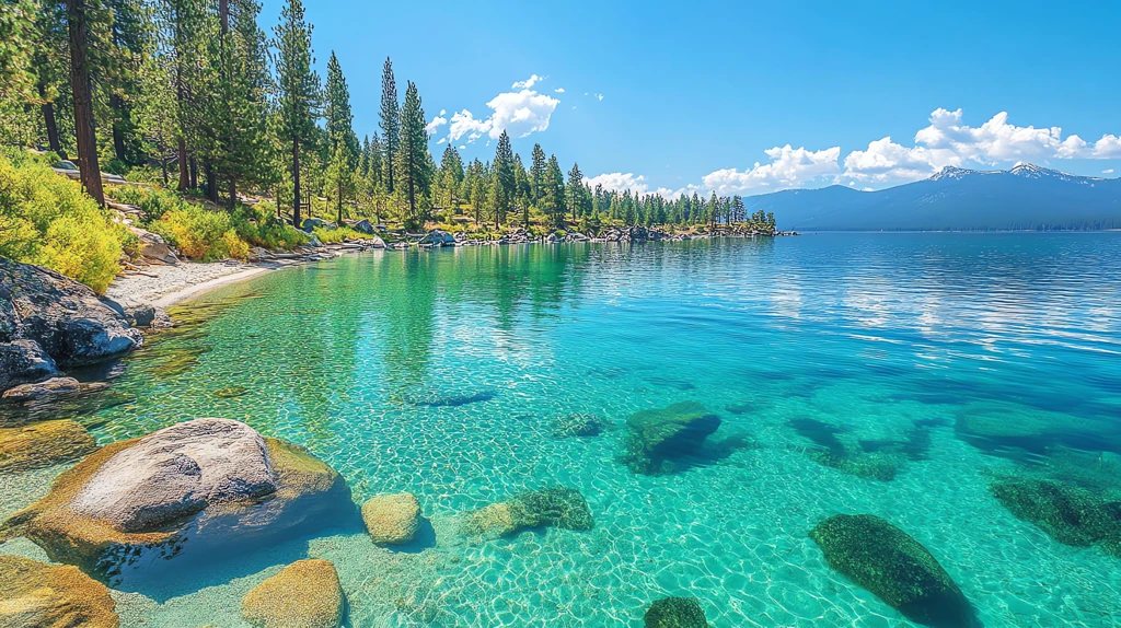 lake tahoe lake during the day during summer desktop wallpaper 4k