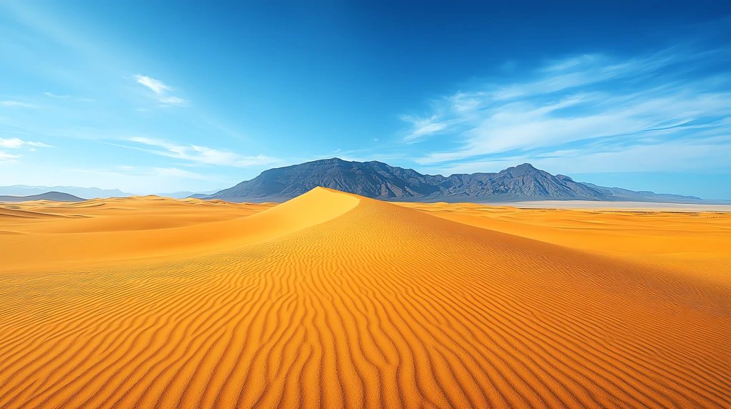 landscape golden sand dunes clear blue sky desktop wallpaper 4k