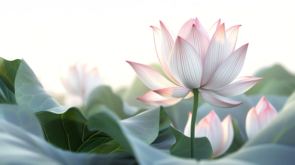 large lotus bud blooming, commercial photography highest quality desktop wallpaper 4k