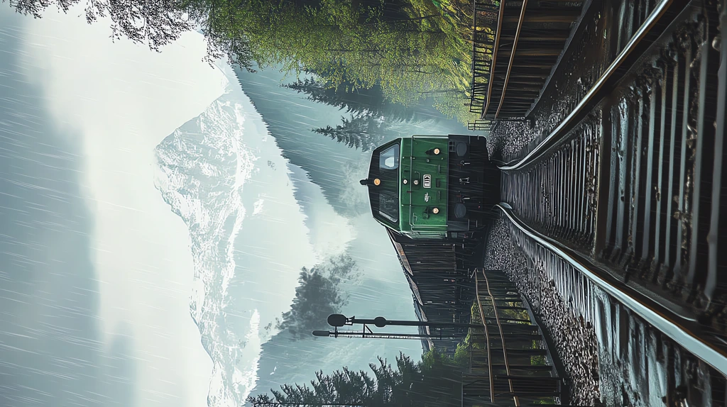 locomotive running on the railway line the locomotive is green dragging cars phone wallpaper 4k