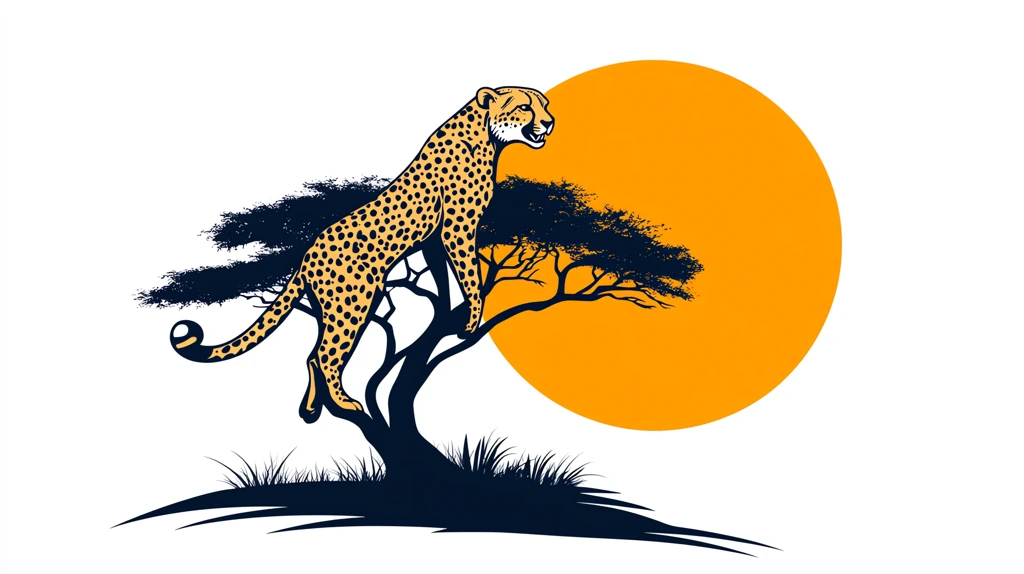 logo of a roaring cheetah climbing onto a tree desktop wallpaper 4k