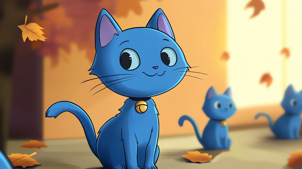 lots of cartoon blue cats desktop wallpaper 4k