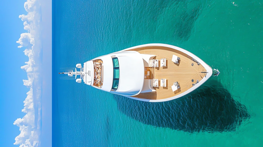 luxury yacht anchored in turquoise waters with a polished deck phone wallpaper 4k