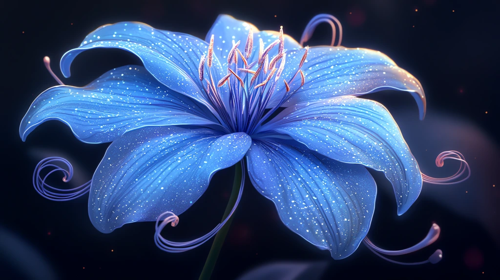 magic blue flower version four desktop wallpaper 4k