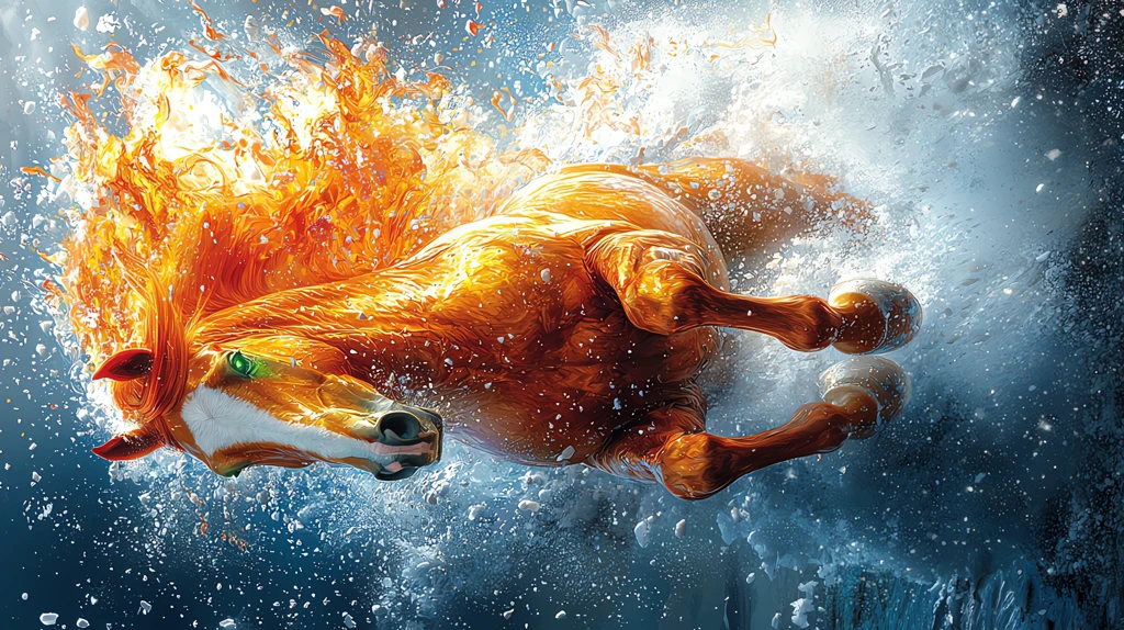 majestic horse enveloped in flames phone wallpaper 4k