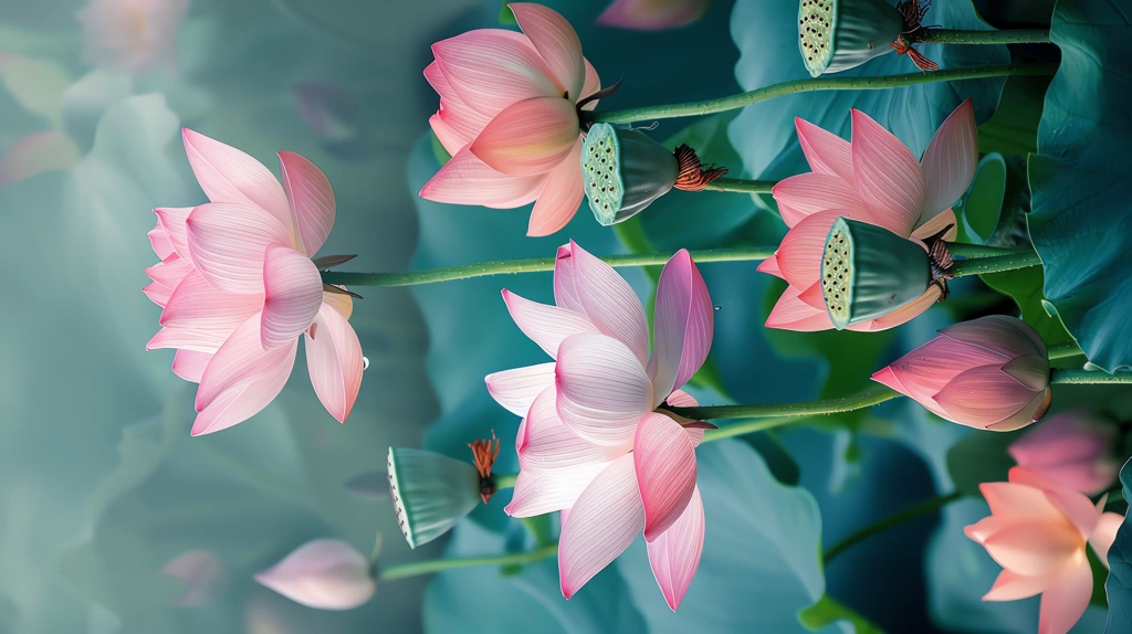 many different colored lotus flowers phone wallpaper 4k