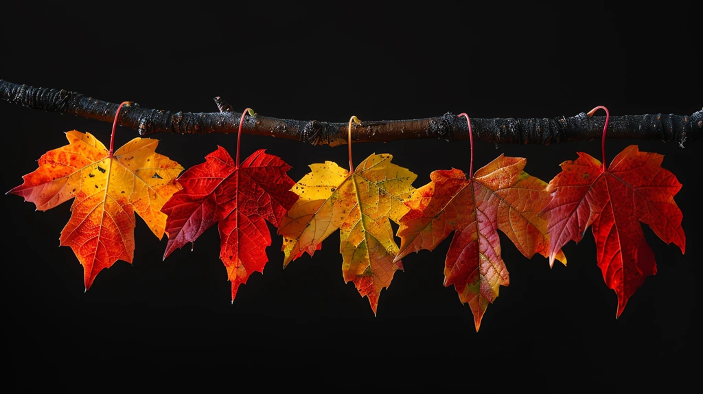 maple leaves on a hanging branch beautiful colorful leaves desktop wallpaper 4k