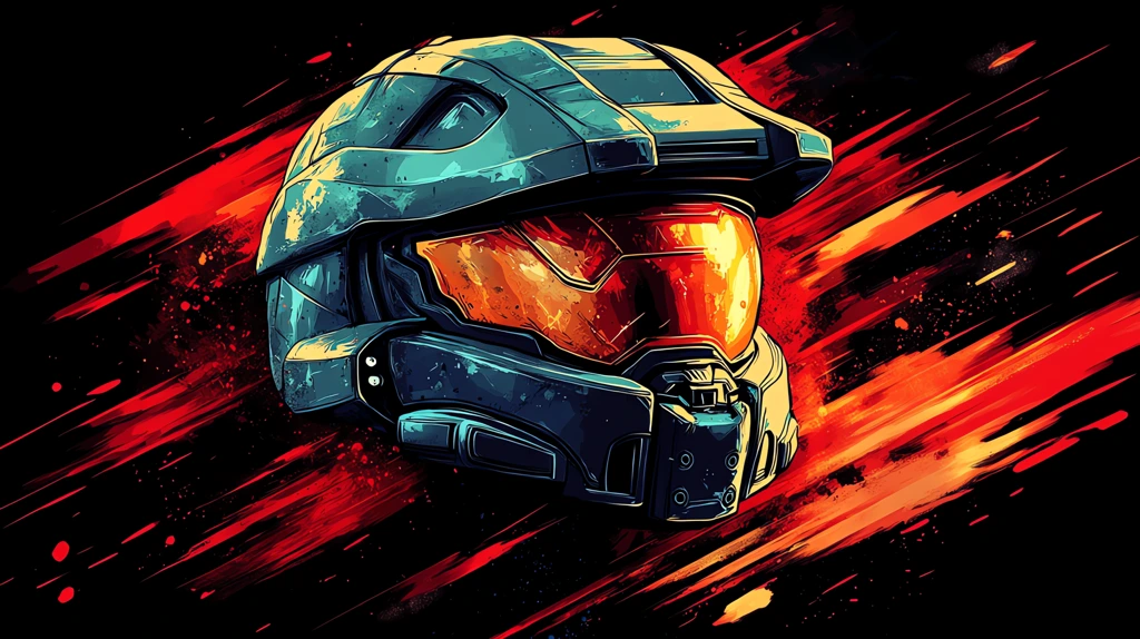 master chief helmet flat design version two desktop wallpaper 4k