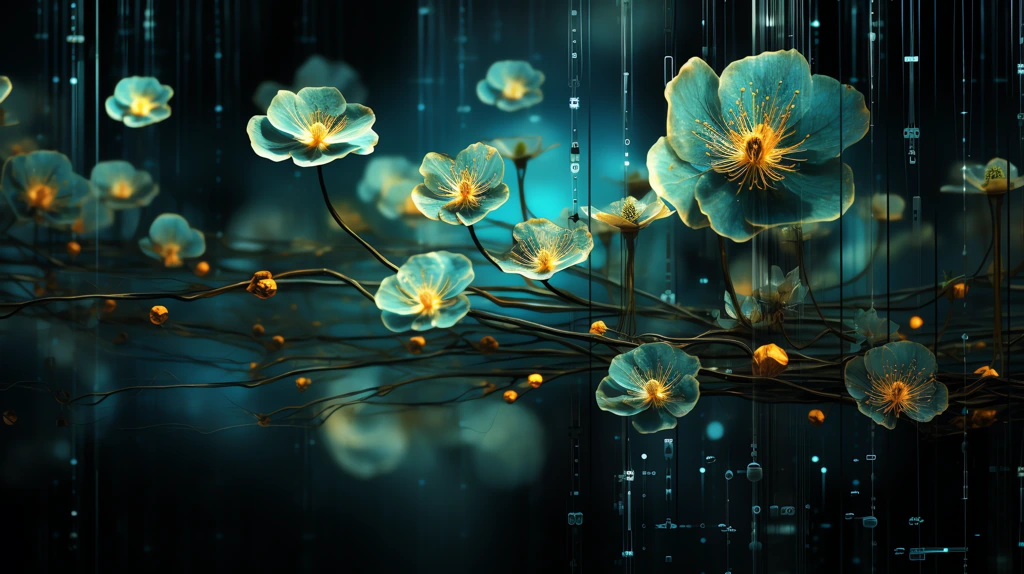 matrix flowers on a matrix background desktop wallpaper 4k