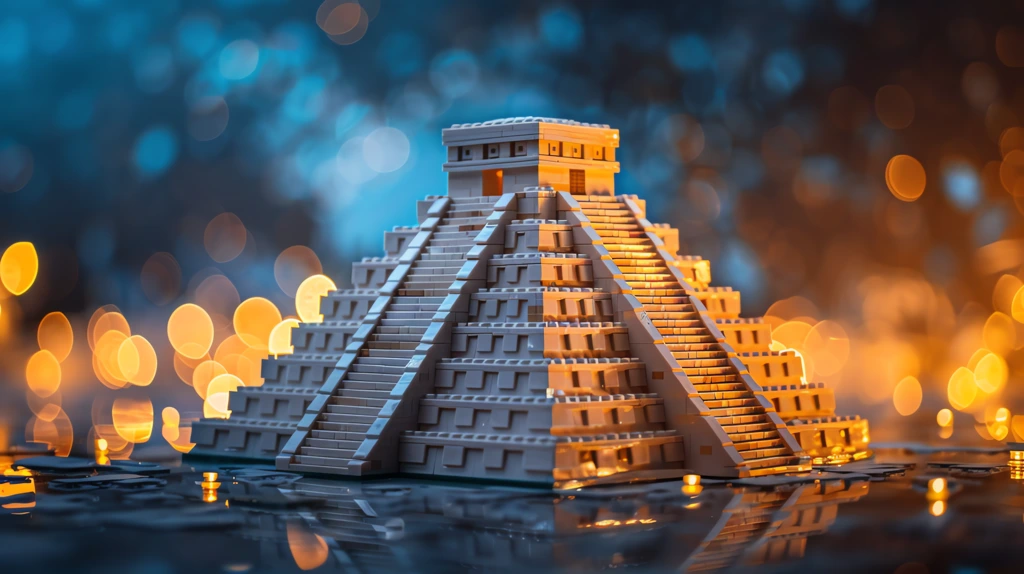 mayan pyramid bricks make a all white lego tower desktop wallpaper 4k