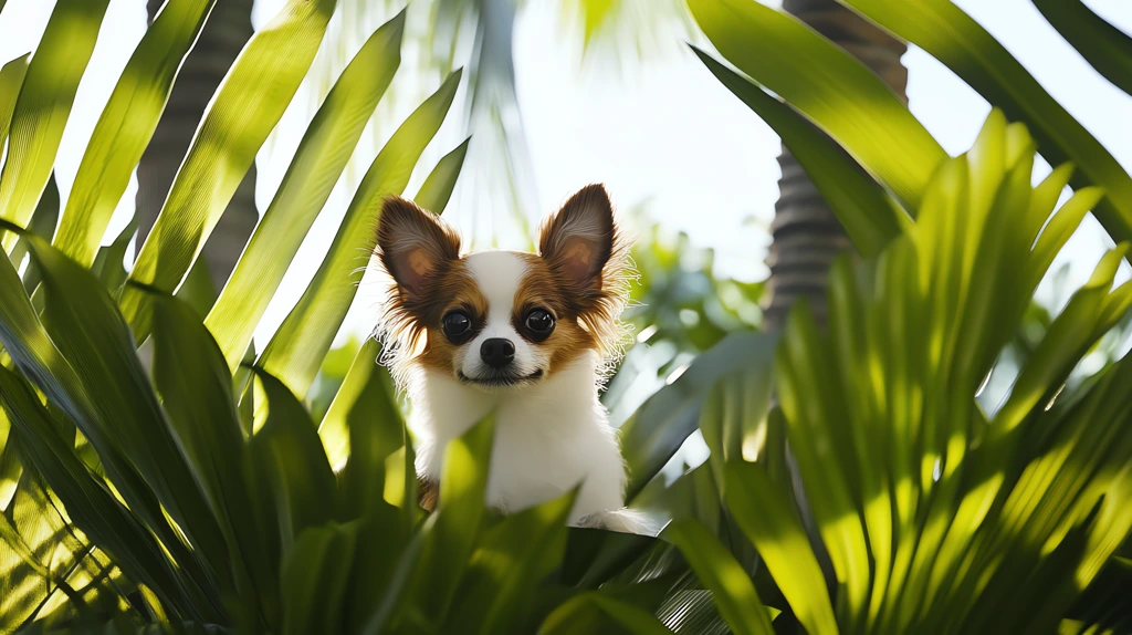 micro dogs sit in palms desktop wallpaper 4k