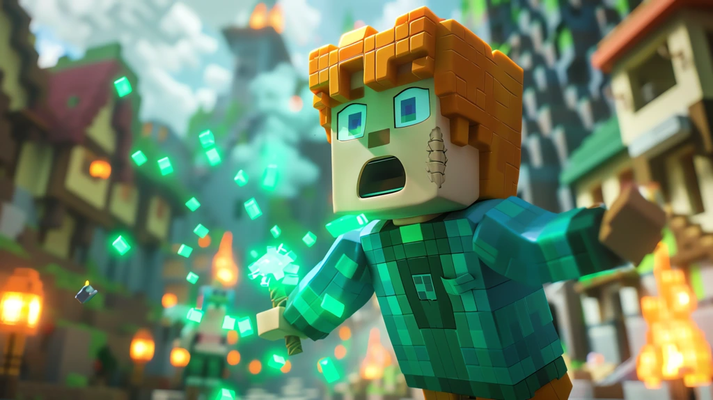 minecraft alex with orange hair and wearing a turquoise sweater desktop wallpaper 4k