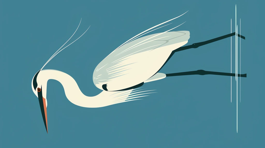 minimalist illustration of a heron phone wallpaper 4k