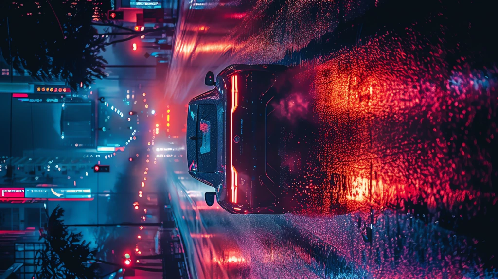 modern car driving throug the city streets at night phone wallpaper 4k