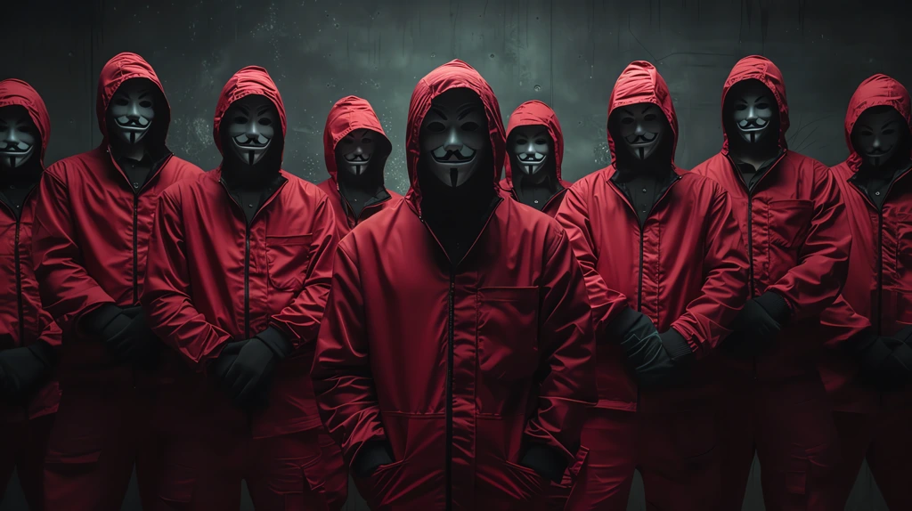 money heist wearing mask desktop wallpaper 4k