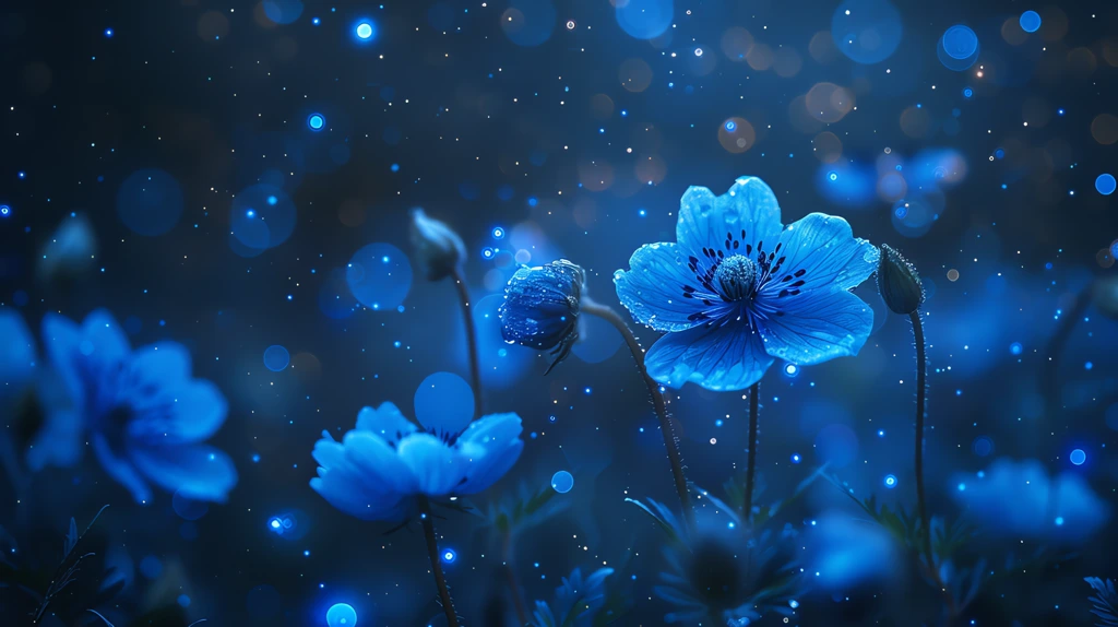moonlit flower in a flower garden shooting stars tall flowers desktop wallpaper 4k