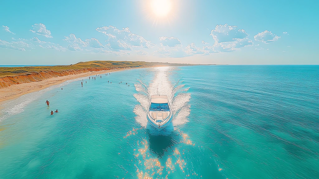 most beautiful sea in caspian with clear blue water and white clouds floating in the sky desktop wallpaper 4k