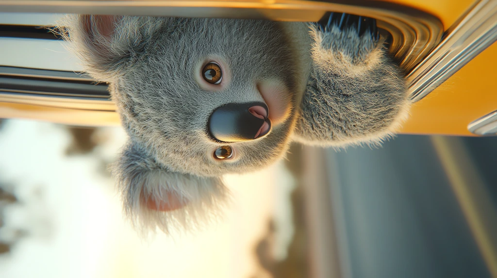 motion graphics an adorable toy koala phone wallpaper 4k