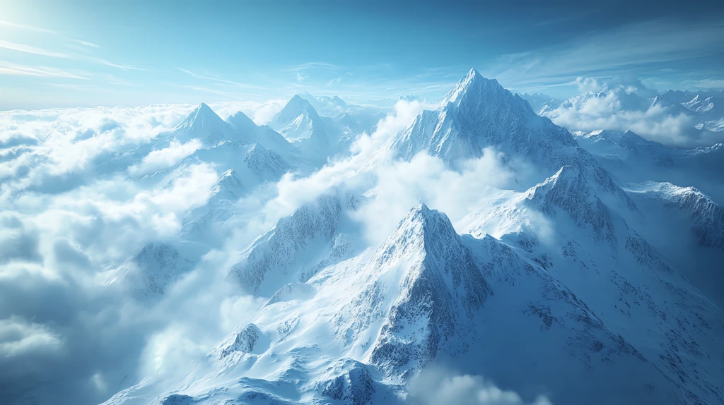 mountains over mountains floating air and light like in dream desktop wallpaper 4k