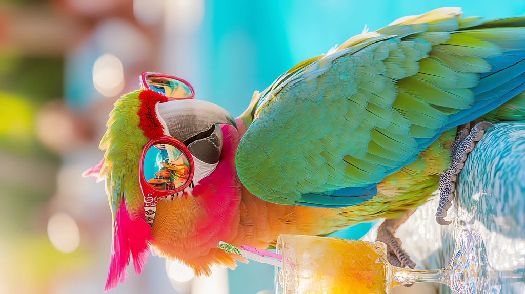 multicolored parrot wearing gucci sunglasses phone wallpaper 4k