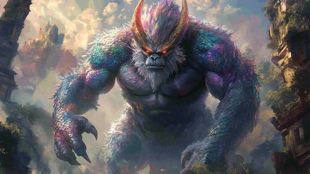 muscular build of a gorilla but with the shimmering scales desktop wallpaper 4k